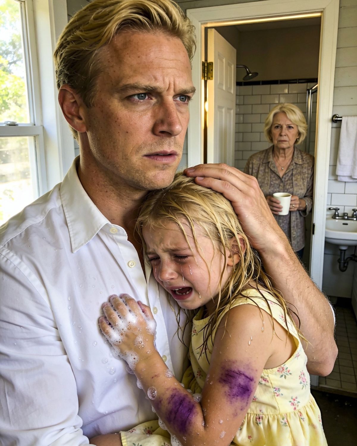 When I went to pick up my daughter at my parents’ house, I found her trembling by the sink while my sister laughed… and what I did next shocked my entire family.
