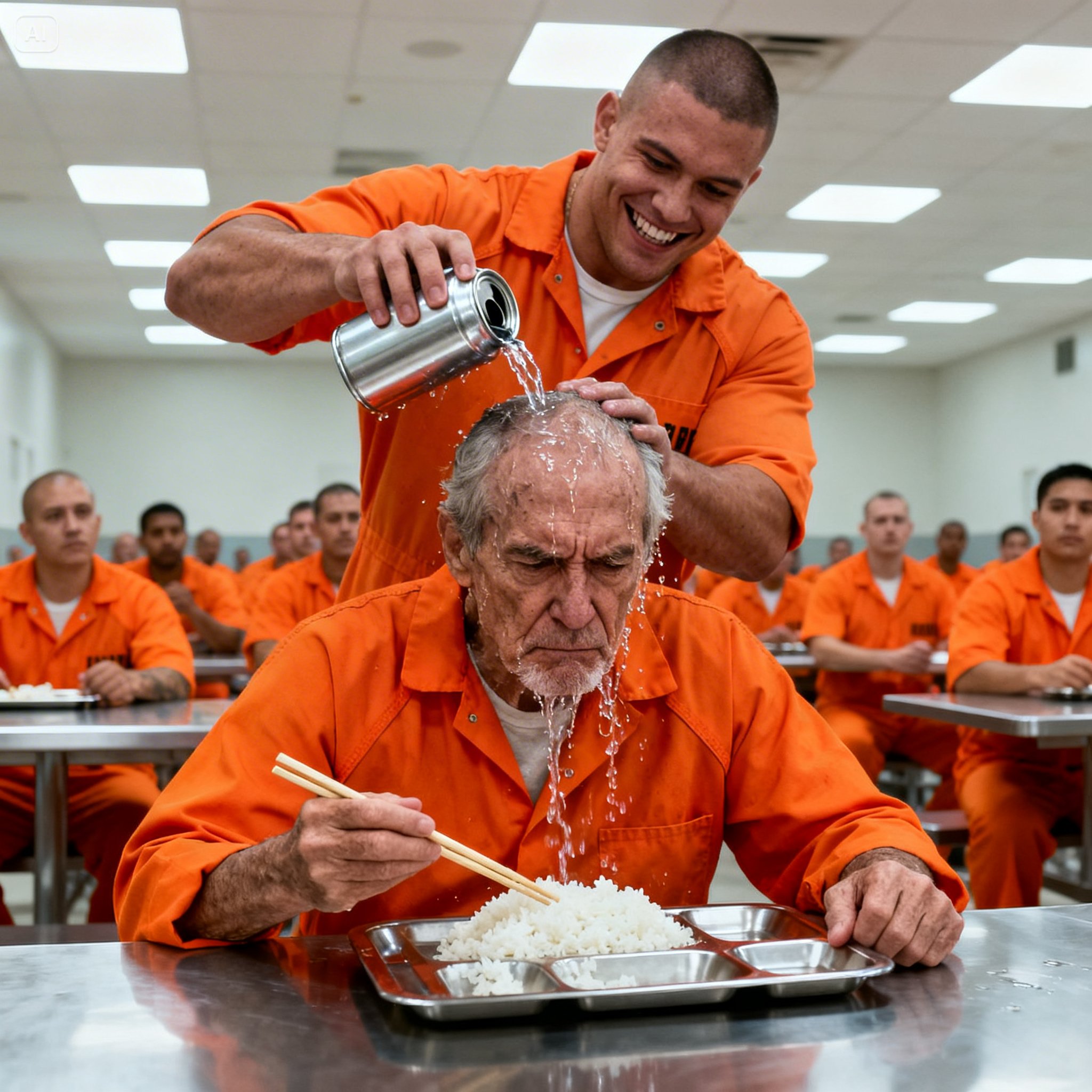 He threw ice water on an old man in the middle of the cafeteria… and without knowing it, he had just signed his own death warrant.