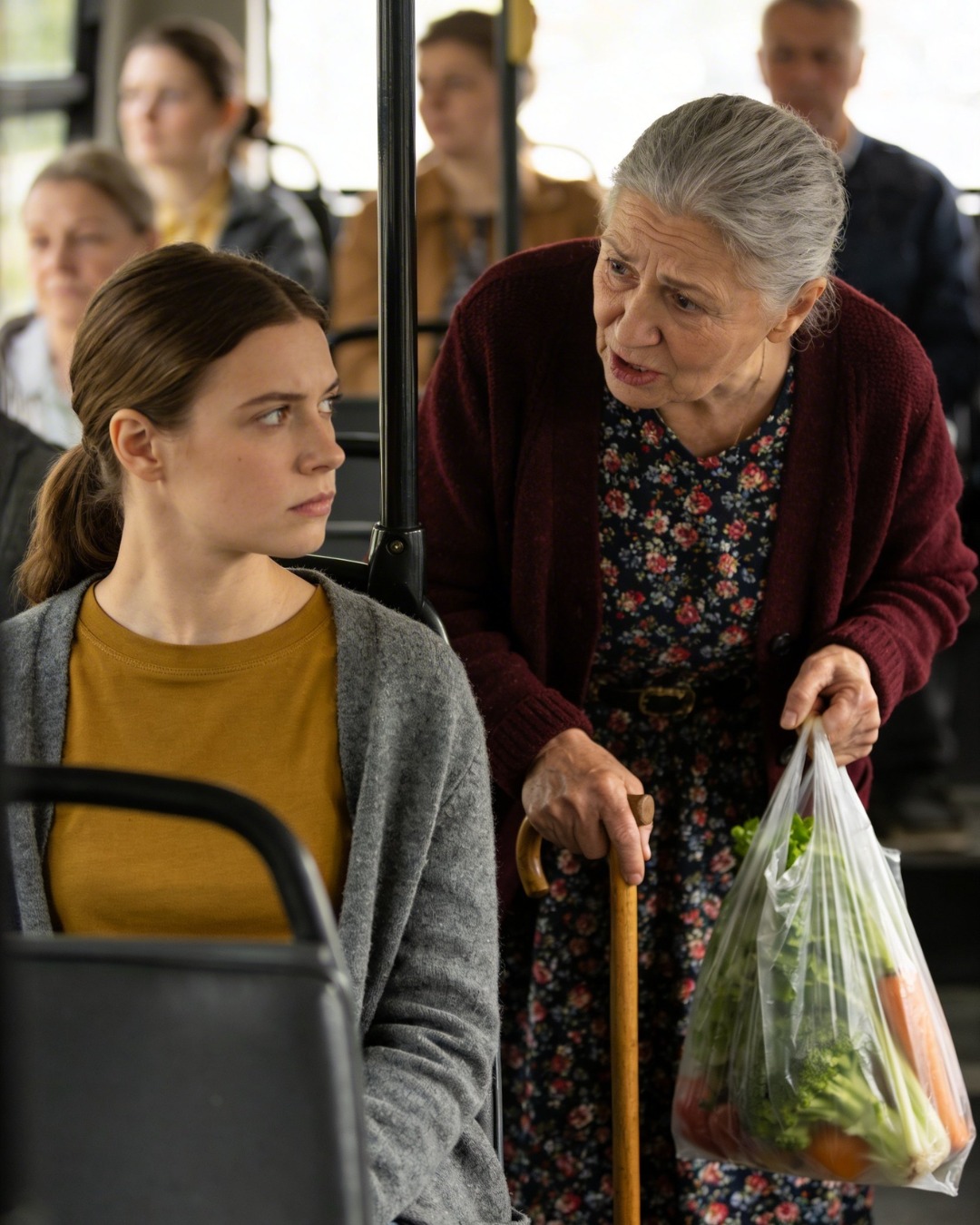 I gave up my seat to an elderly woman on the bus. She whispered to me: “If your husband gives you a necklace, put it in water first.” That night, I discovered his gift wasn’t love… it was a death sentence.