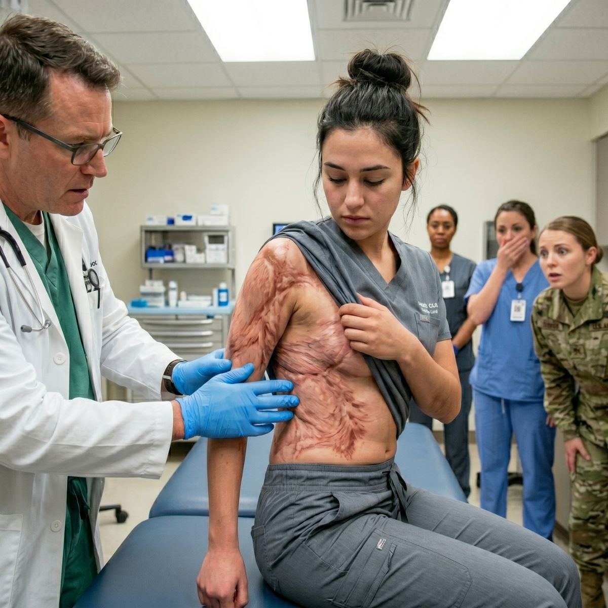 The doctor looked at my scars and decided I was broken, but before he could force me out of the Navy, the truth behind my time with the SEALs walked into that examination room—and what the Admiral revealed afterward made it clear that my scars weren’t proof of weakness, but evidence of a night the chain of command had never forgotten…