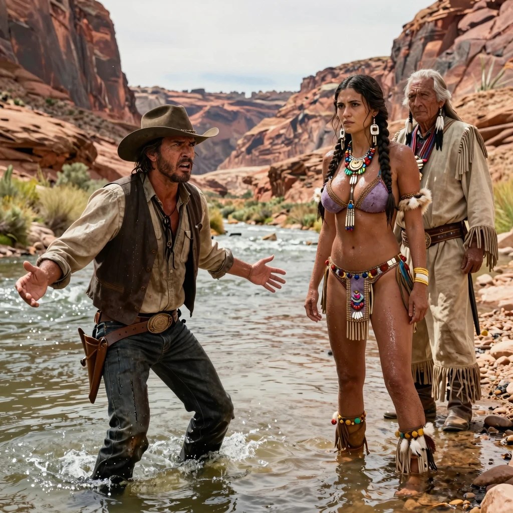 A cowboy mistakenly bathed in the sacred Apache river, and the chief sentenced him before the entire tribe: he had to marry his daughter… but no one imagined what she would do before dawn.