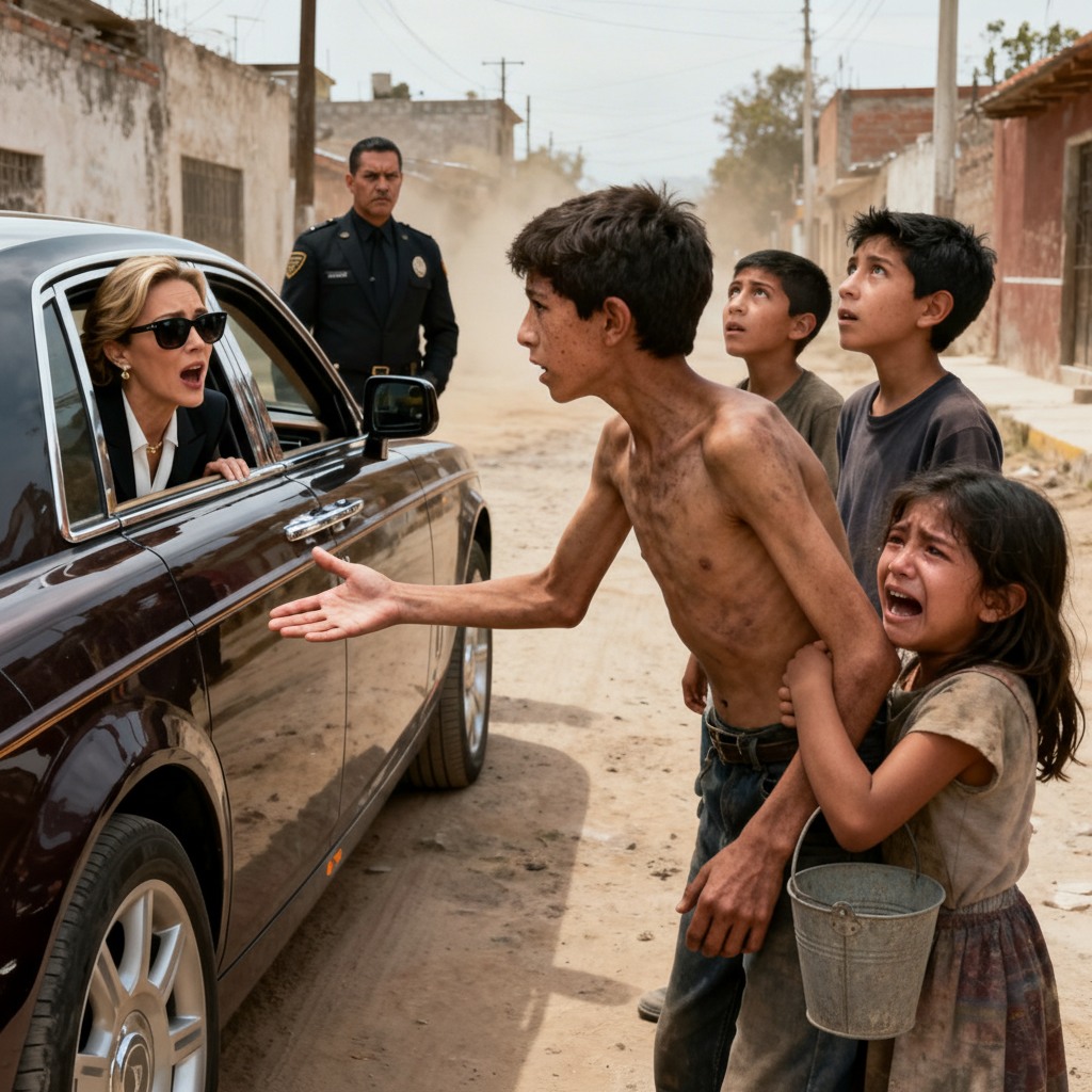Four orphaned siblings were standing by the side of the road when the oldest approached a millionaire woman.
