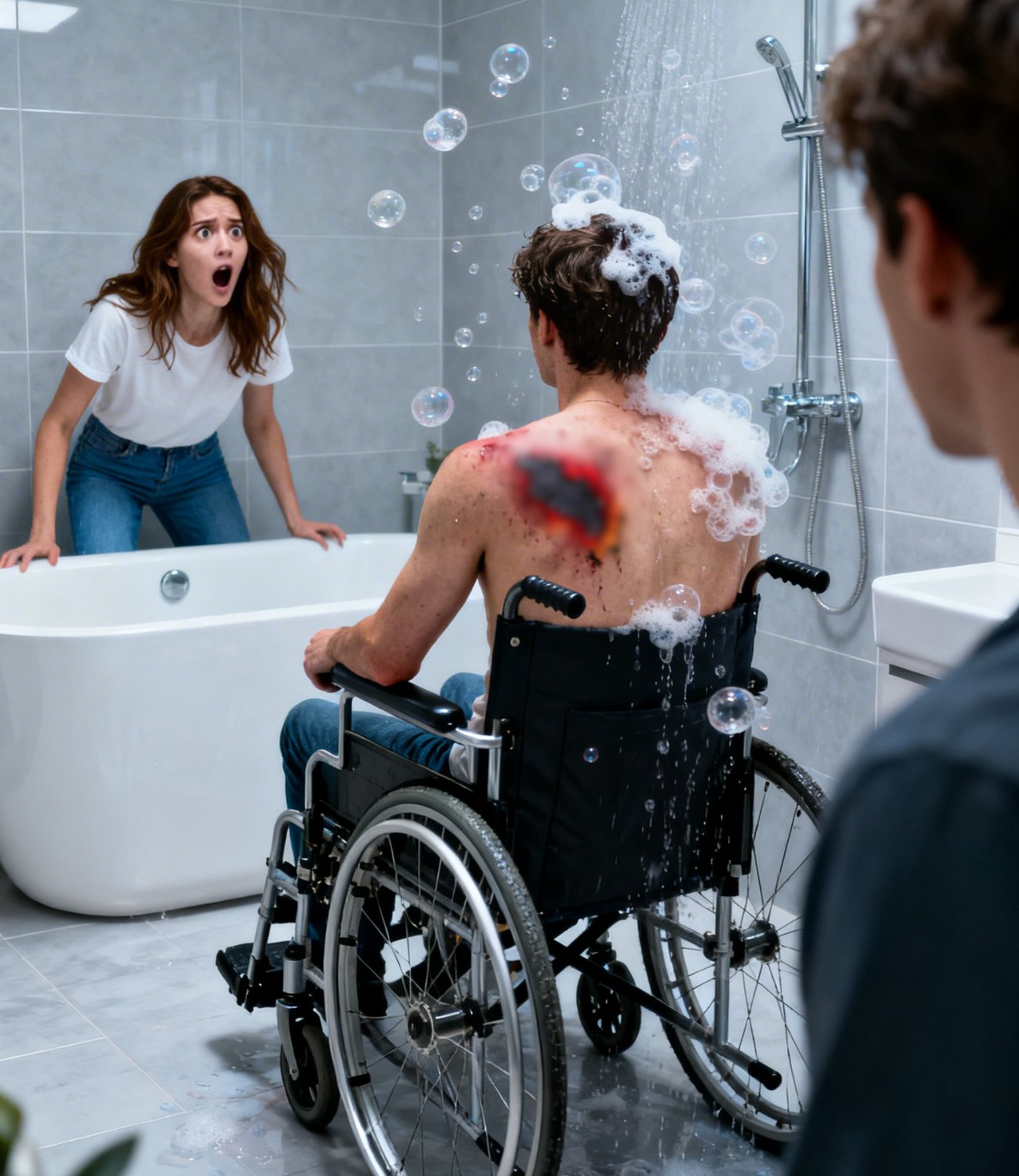 I was bathing my paralyzed brother-in-law… but when I took off his shirt, I discovered something that explained why my husband always forbade me from entering that room… and I wasn’t ready to see it.