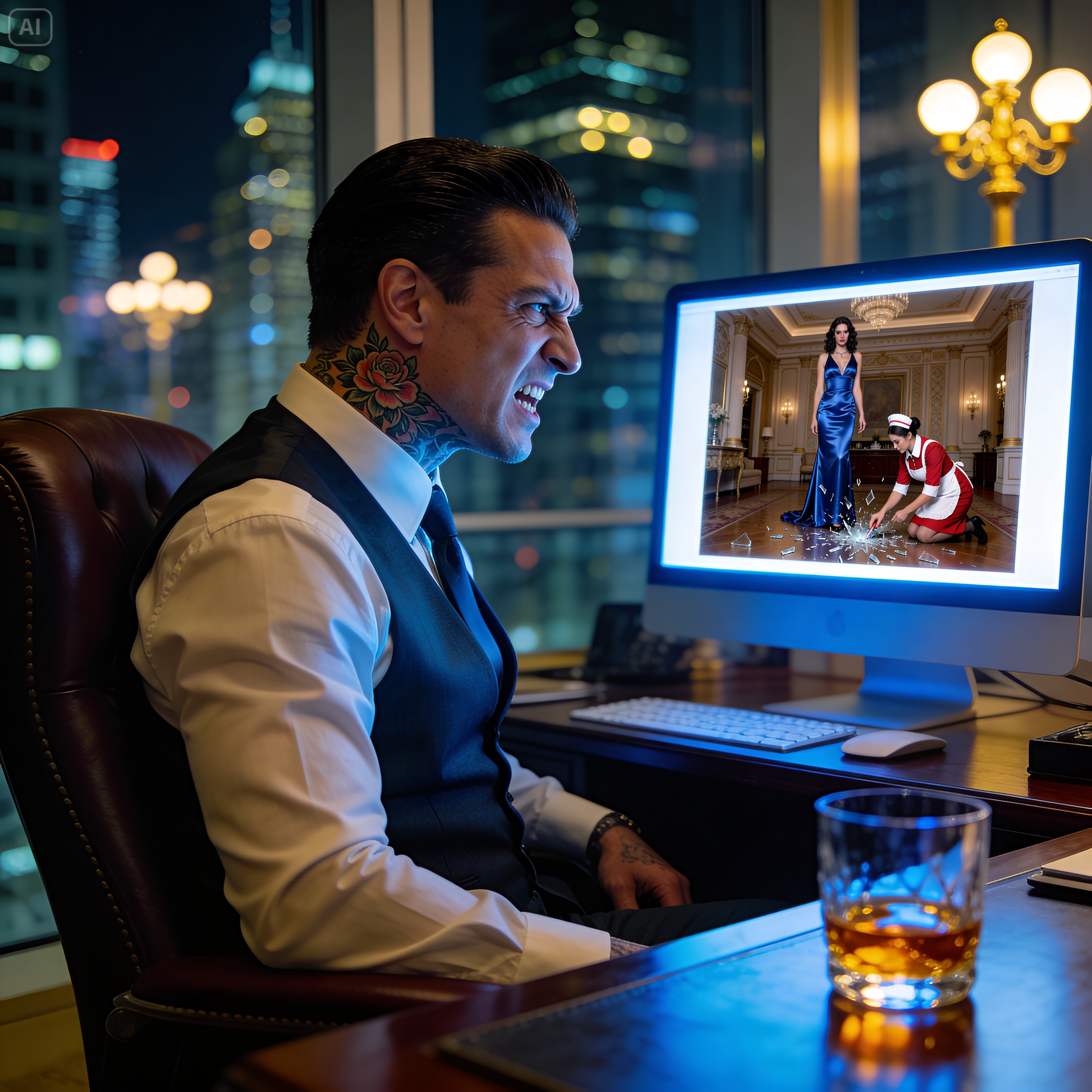 SHE MADE THE MAID PICK UP BROKEN GLASS WITH HER BARE HANDS. THEN THE MAN WHO OWNED THE HOUSE WATCHED THE SECURITY FOOTAGE.