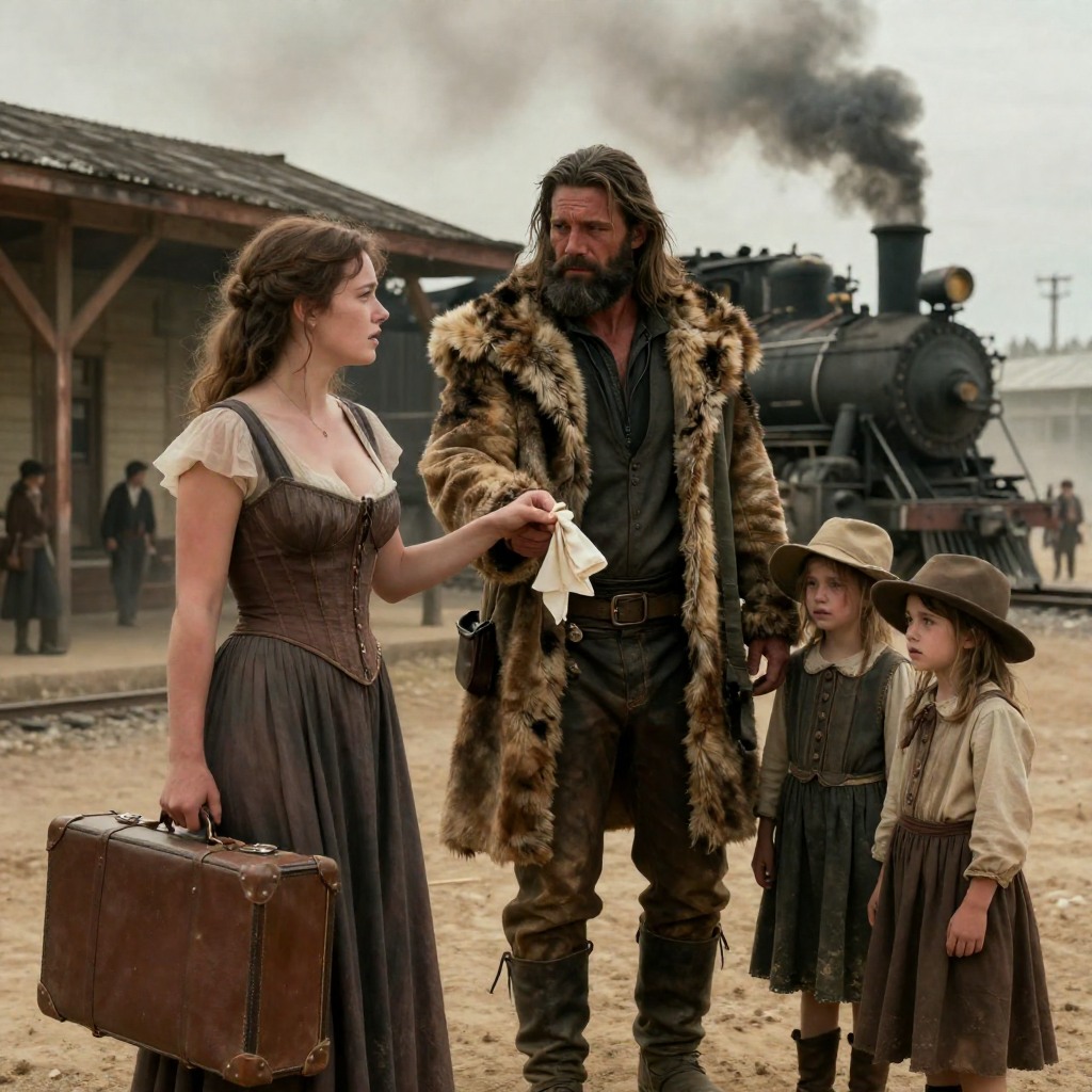 Rejected at the Station — Then a Mountain Man Whispered: “My Twins Need a Mother Like You”