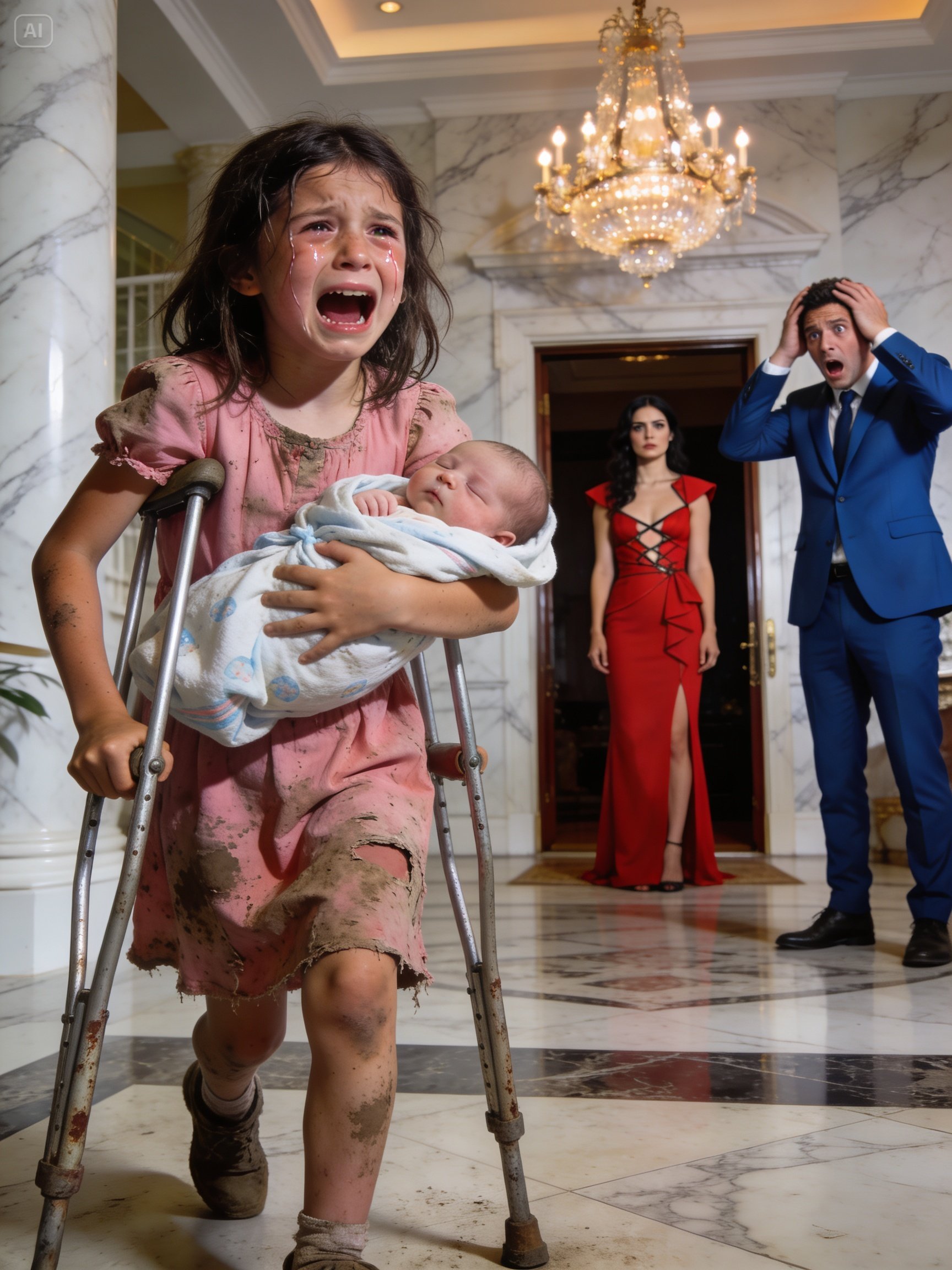 He returned home from a business trip and found his daughter dragging her baby brother across the floor—she whispered: “Don’t let her know you’re here…”