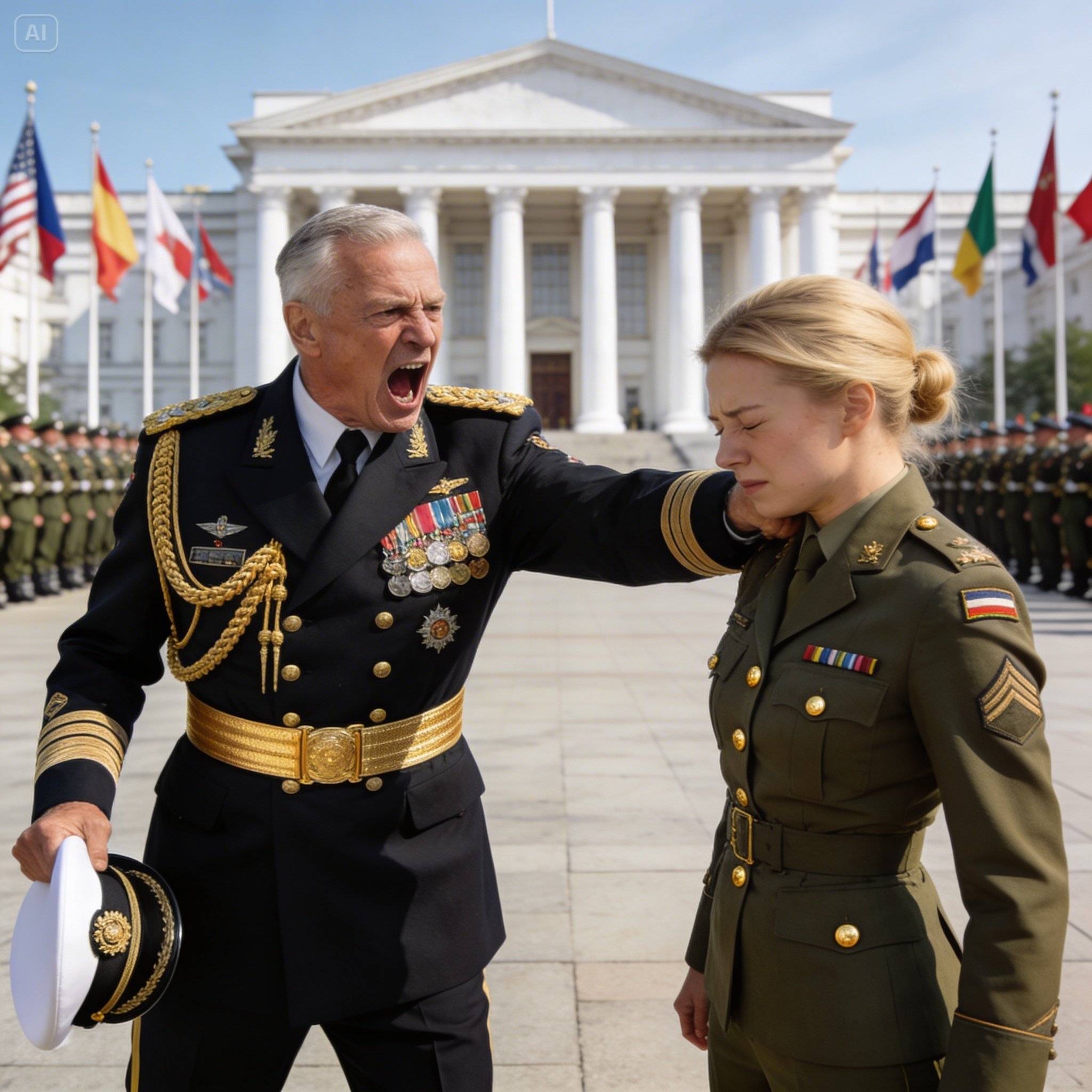 “Brat!” Admiral Maripe struck her in front of 1,000 soldiers, unaware she was a Navy SEAL…