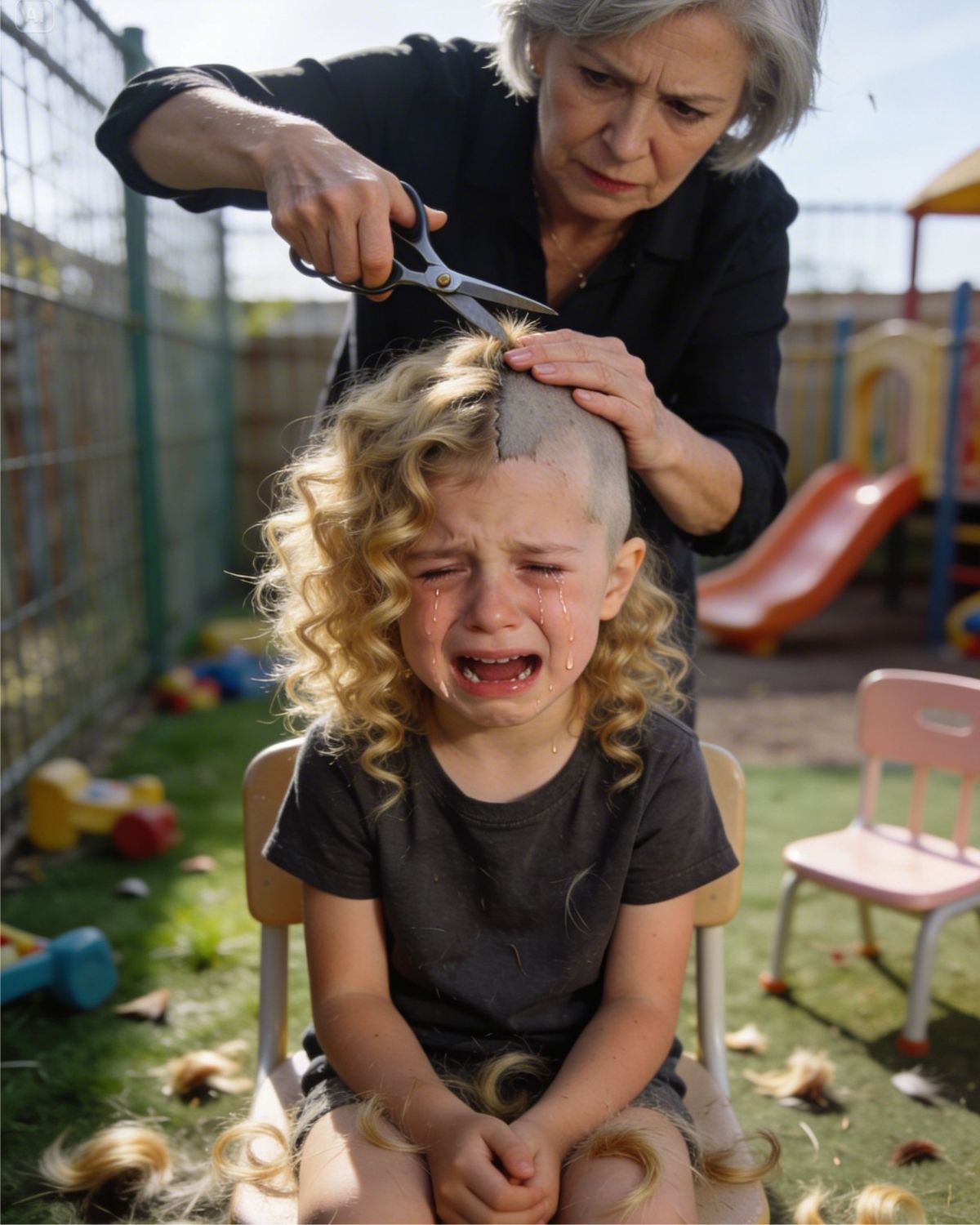She secretly picked up my 5-year-old daughter from kindergarten and shaved off her golden hair… but at Sunday dinner, what my husband revealed left her speechless.
