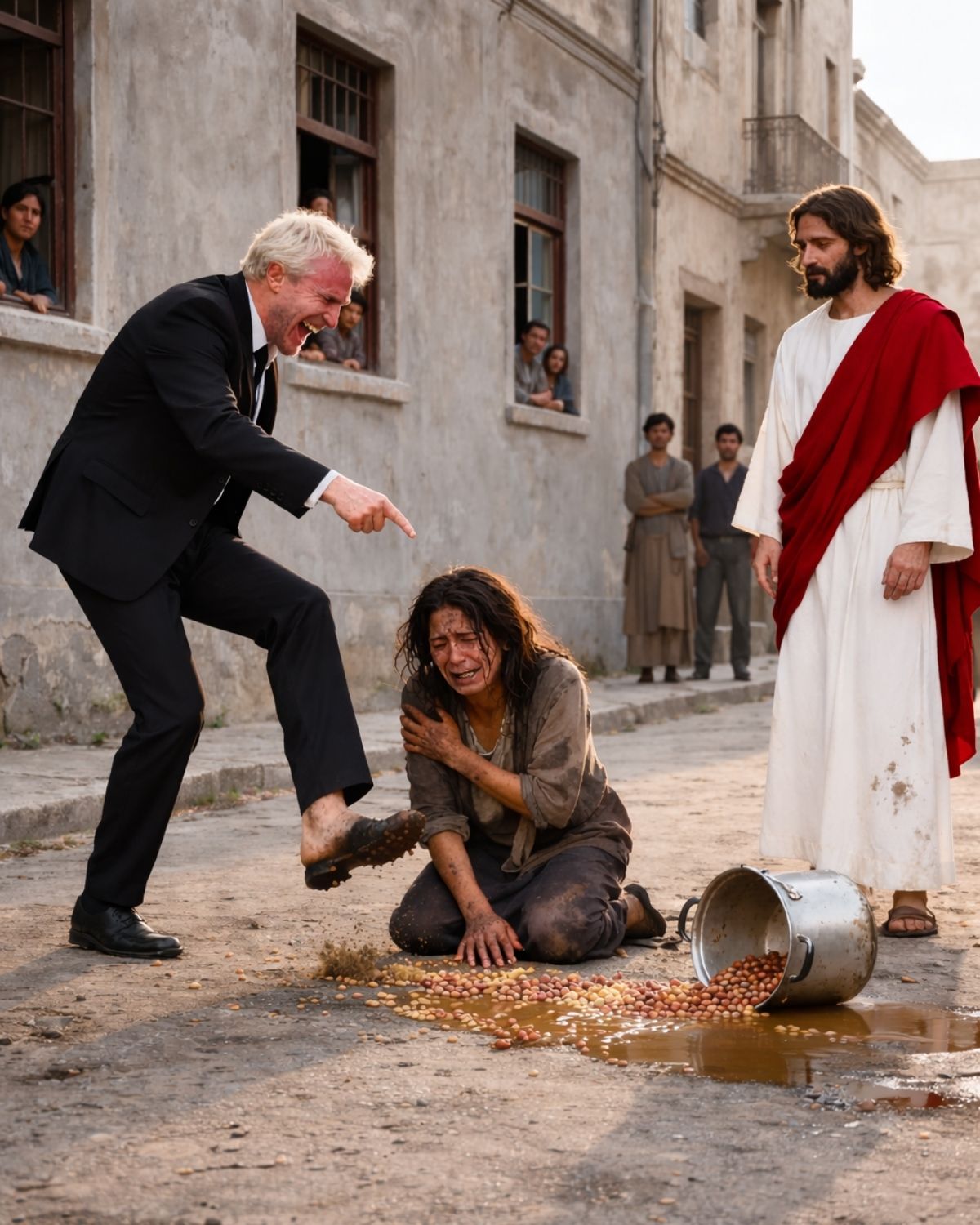 JESUS MADE THE NEIGHBOR PAY FOR THROWING AWAY A SINGLE MOTHER’S FOOD… THE ENDING WAS PURE JUSTICE