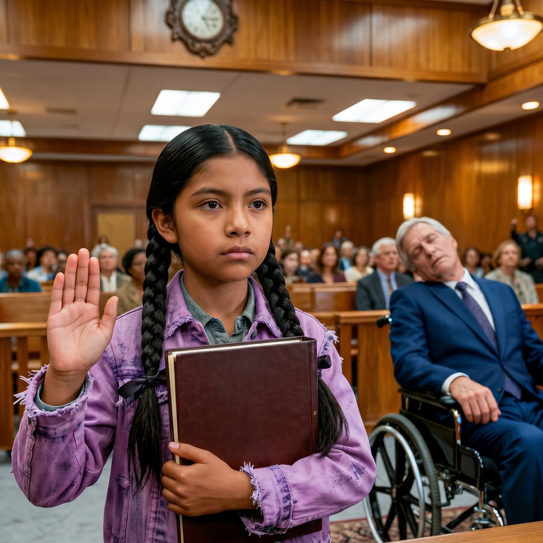“I have proof!” exclaimed a little girl defending the billionaire in court; the judge was stunned.