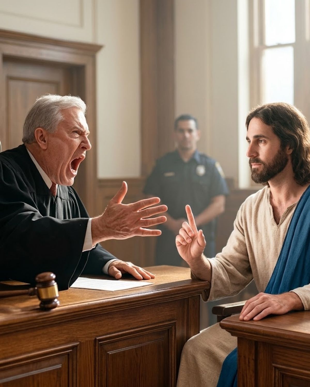 AN ATHEIST JUDGE SHOUTED “YOU DON’T EXIST!”… AND JESUS SAID “I AM HERE”