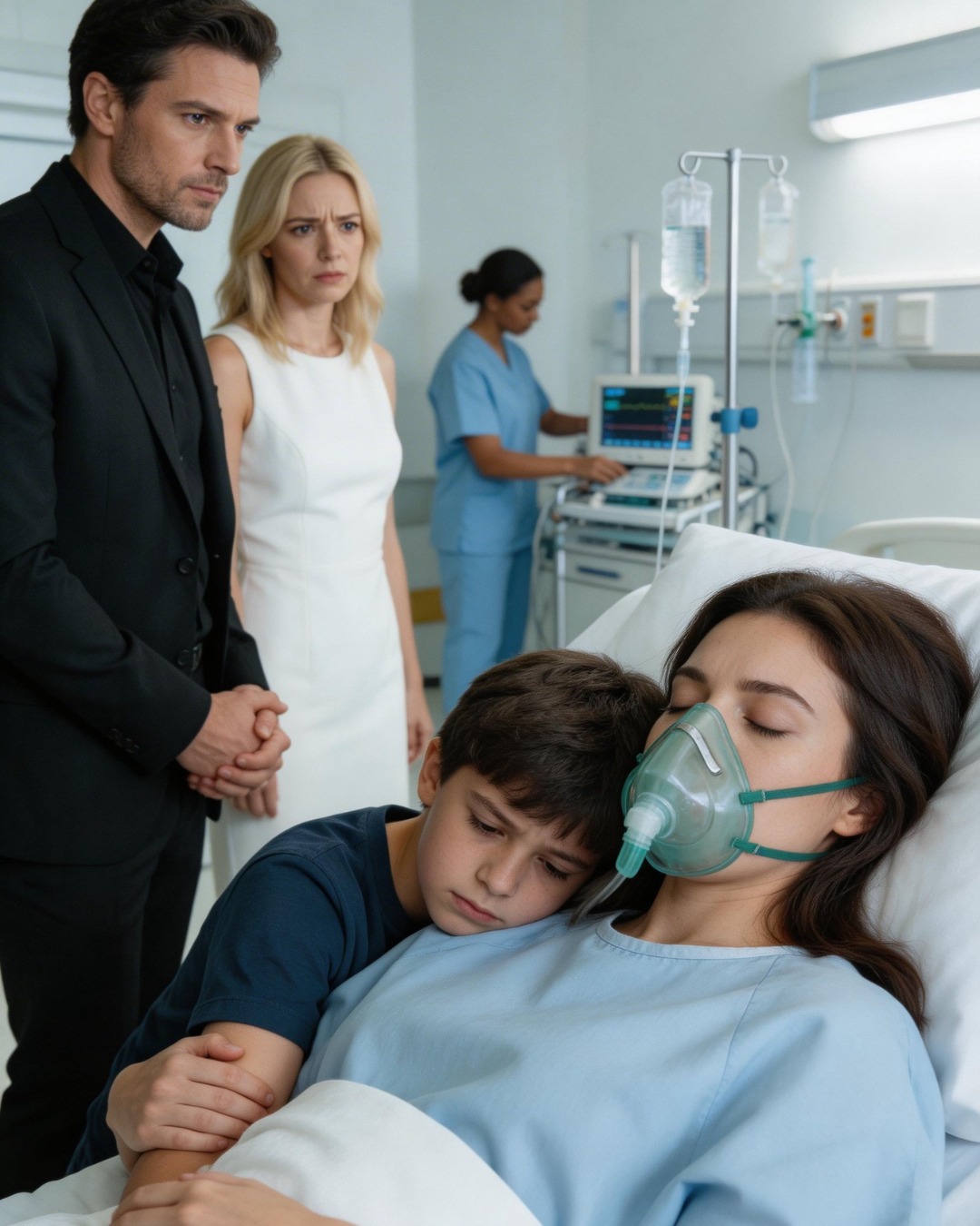 The Mafia Boss Entered the Hospital with His New Mistress and Froze at the Sight of the Woman He Had Abandoned Dying Next to His Son.