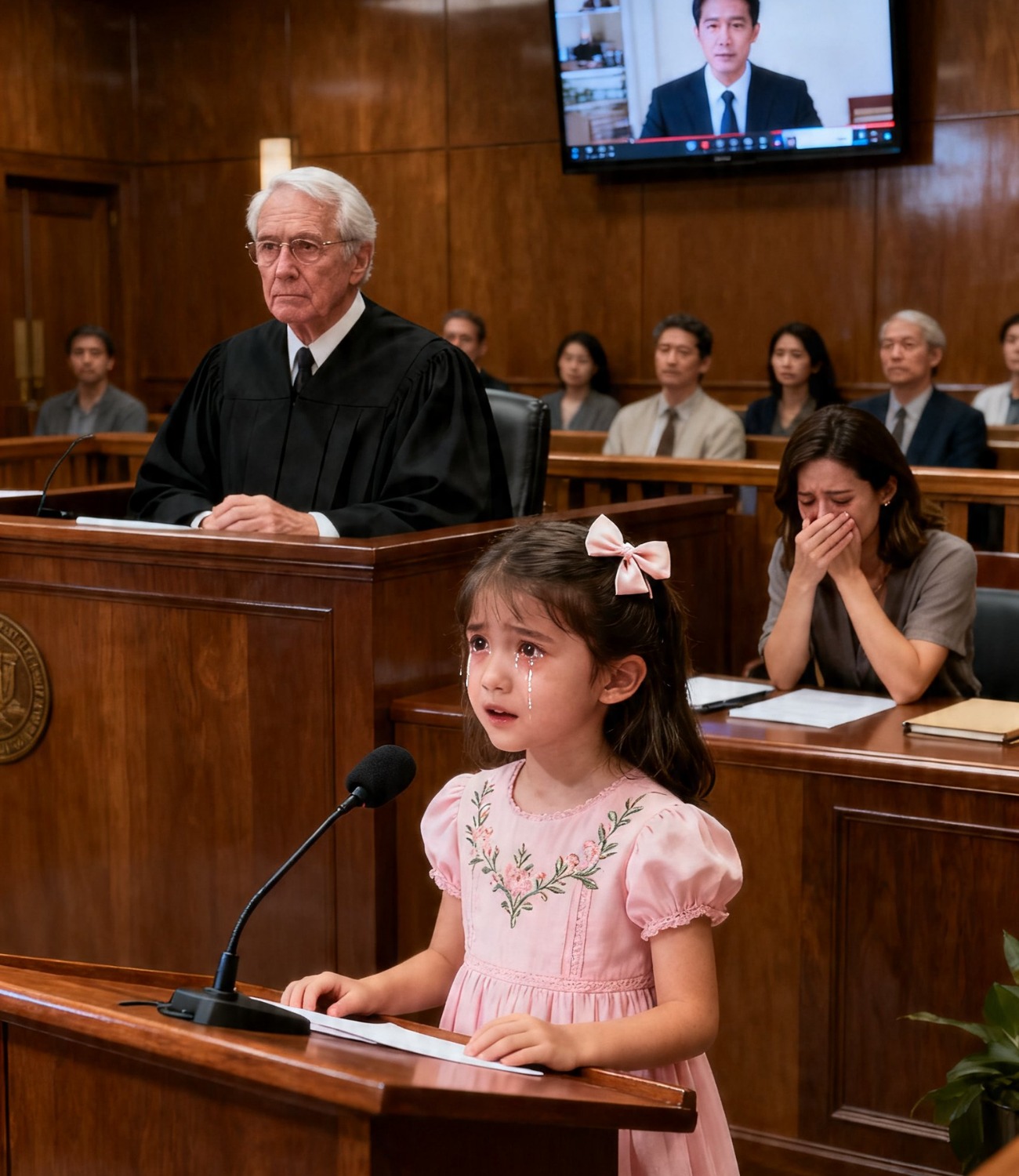 My husband filed for divorce, and my ten-year-old daughter asked the judge: “Your Honor, can I show you something mom doesn’t know about?”