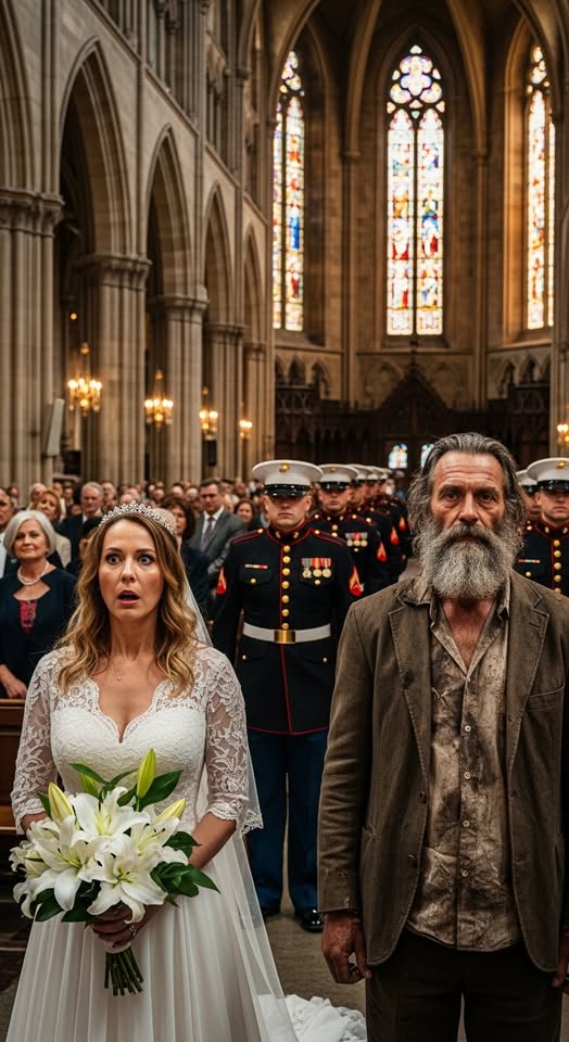 For 6 years, a young baker left hot food for a quiet homeless man, without ever asking his name! On her wedding day, 12 uniformed Marines arrived… and the whispers turned into salutes!…