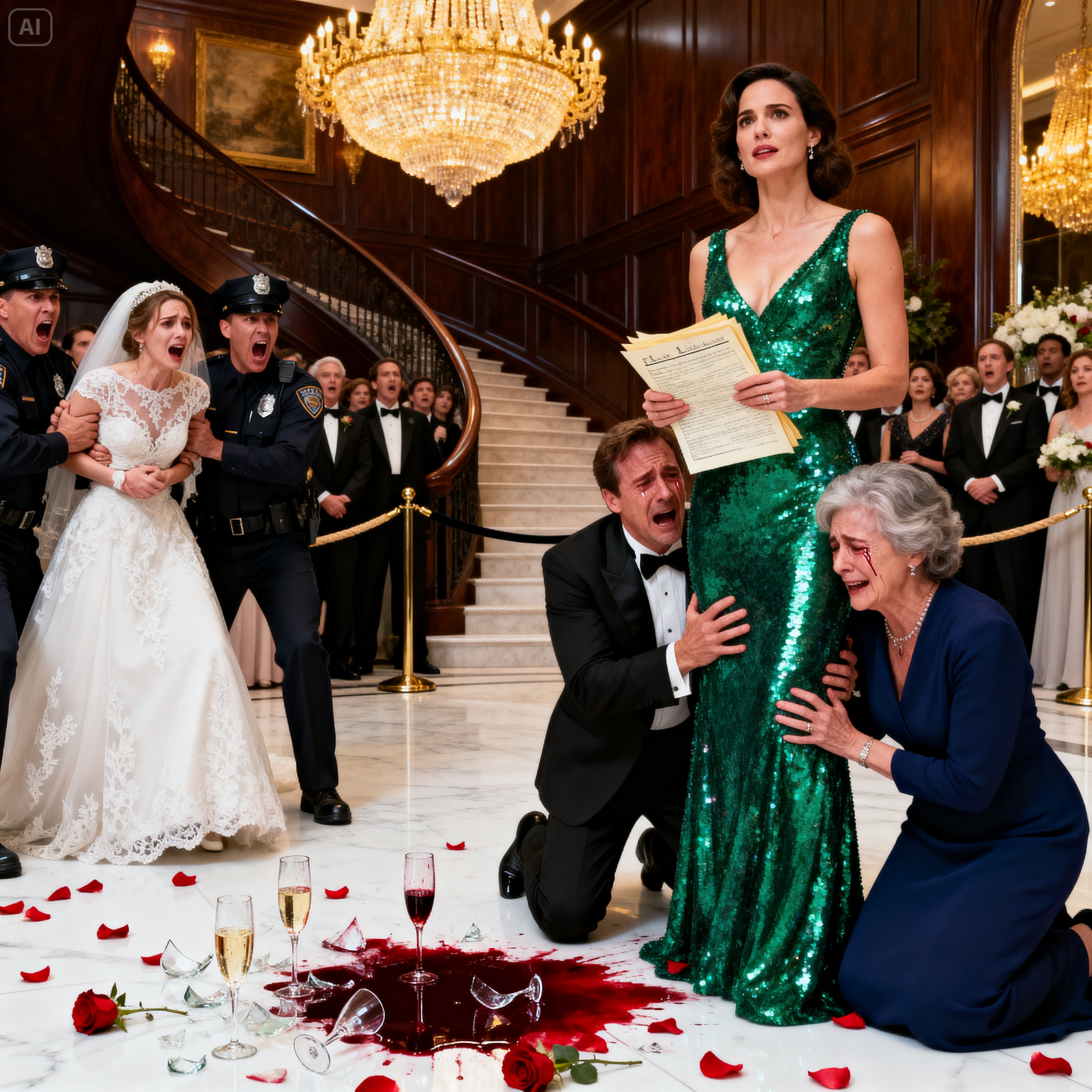 At my sister-in-law’s wedding, I was stopped at the entrance because my name wasn’t on the guest list. My mother-in-law laughed loudly, “Did you really think you were invited? How pathetic.” Even my husband joined in, sneering, “She looks more like a driver than a guest.” I swallowed my tears and forced a smile. “Then please give them this… as my gift.” It was something they would never forget.