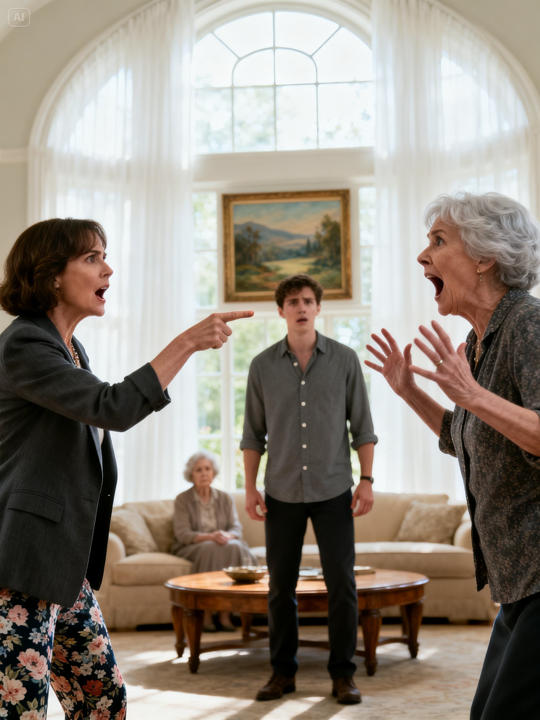 When my mother-in-law threatened to kick my mother out of my house, something inside me snapped. “If she ever steps foot in here again, I won’t let her through the door!” she screamed with hatred. This time, I didn’t stay silent. I took a deep breath, looked her straight in the eyes, and replied: “In that case, the one who needs to leave is you, right now.” After those words, the silence was brutal… and what came next destroyed the entire family.