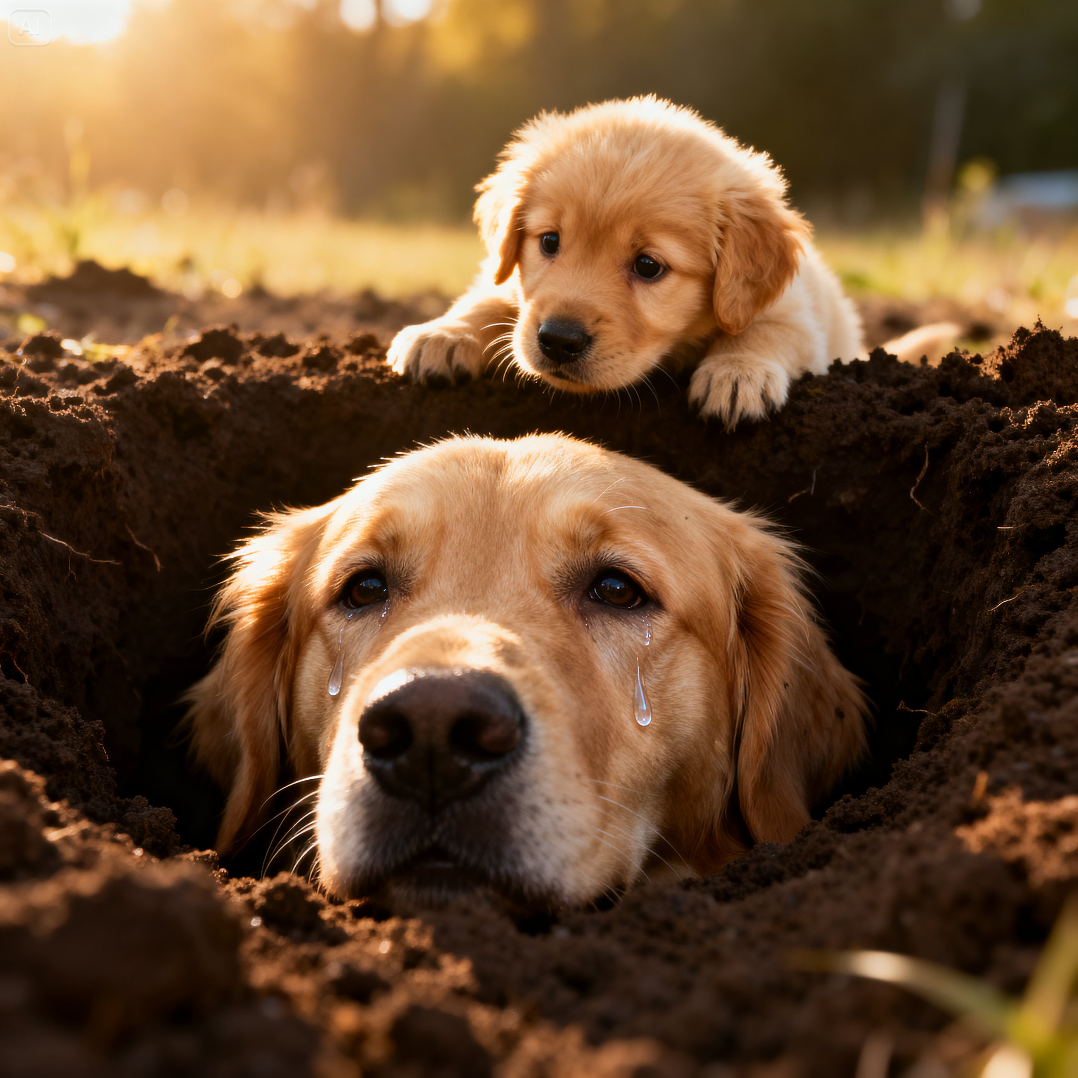 The Puppy Tried To Rescue His Buried Mother… But The Truth Behind It Was Even More Painful…