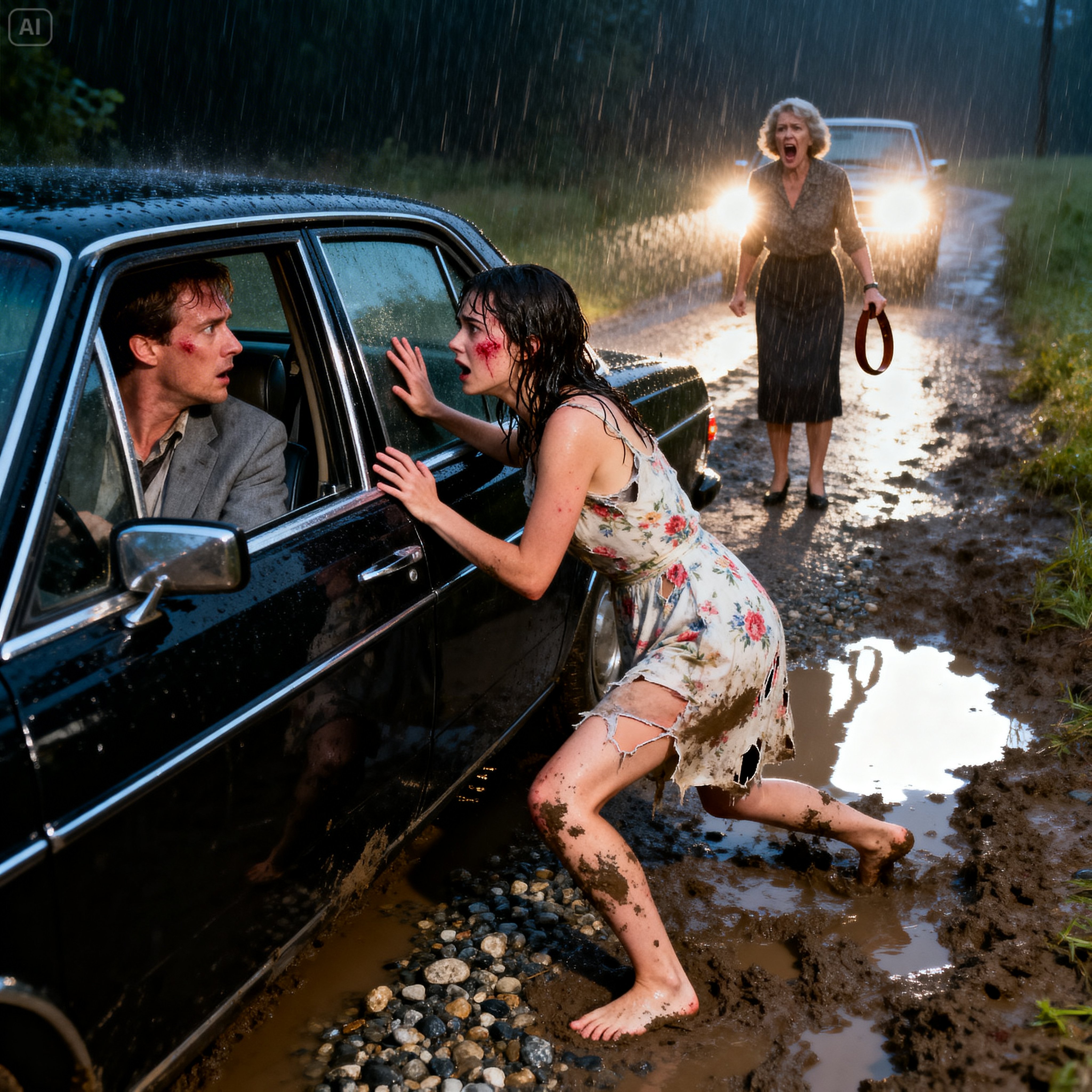 The 24-year-old woman was forced by her stepmother to get into bed with one of her business partners, and she fled in desperation to a stranger’s car…