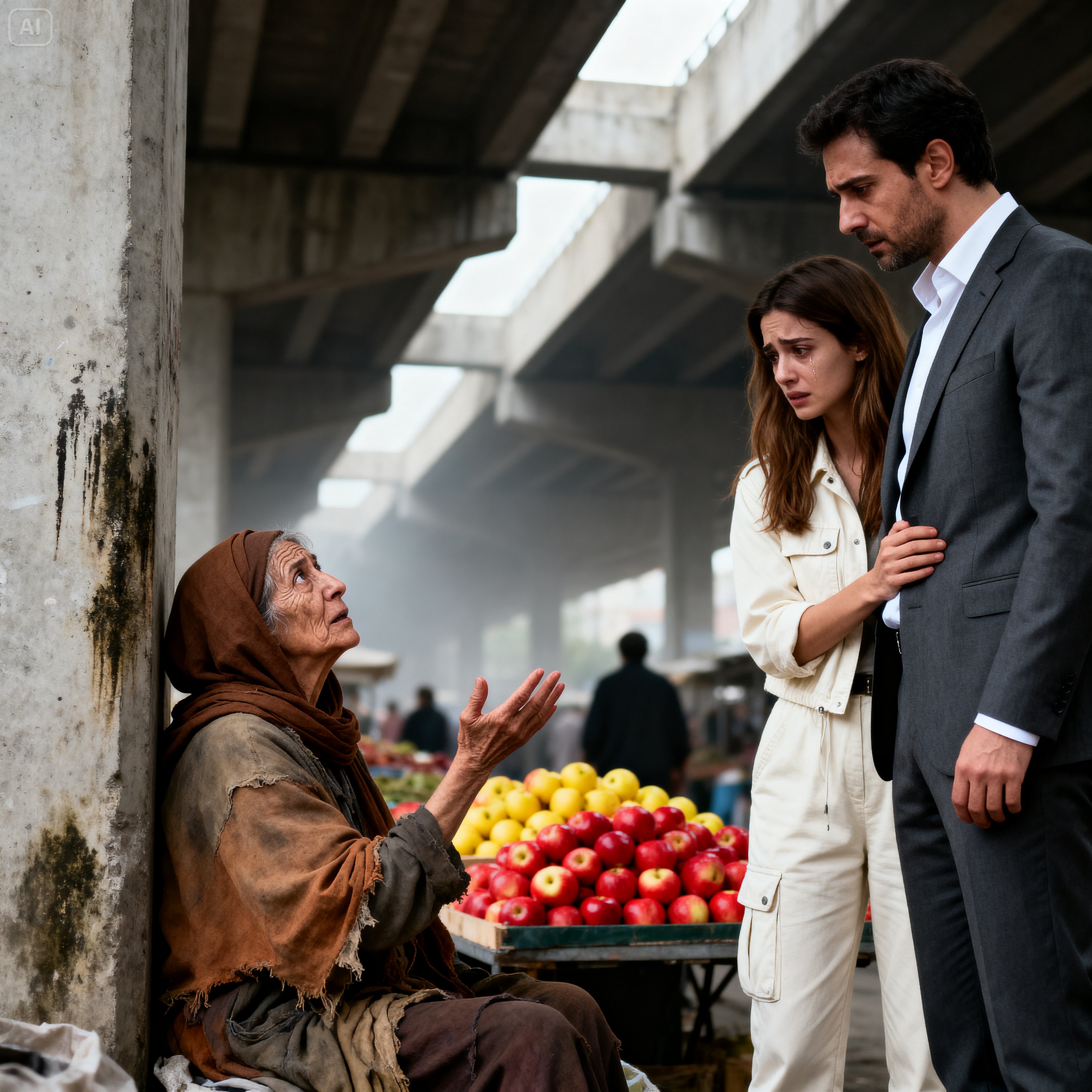 Everyone passed by the old beggar woman, until a billionaire’s daughter froze, pointed at her wrist, and whispered: “Dad… she has the same birthmark as you.”