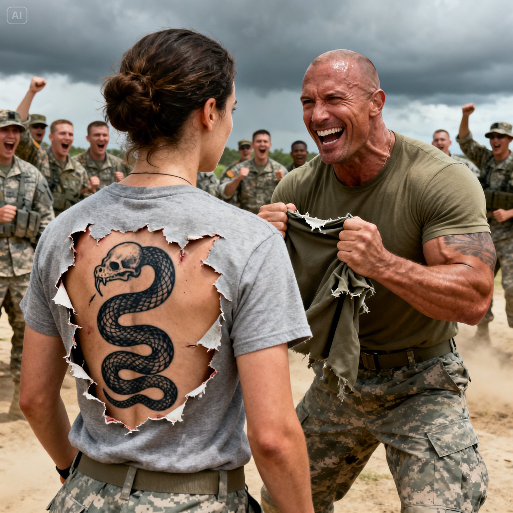 They mocked her at the military camp… until the commander froze upon seeing the tattoo on her back.