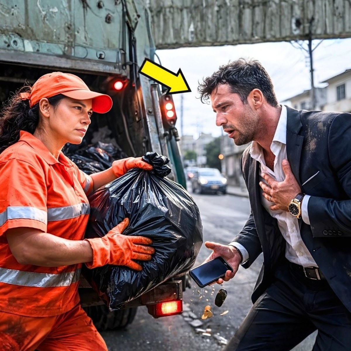 A millionaire sees his ex-girlfriend on a garbage truck… and is stunned to realize what he did to her.