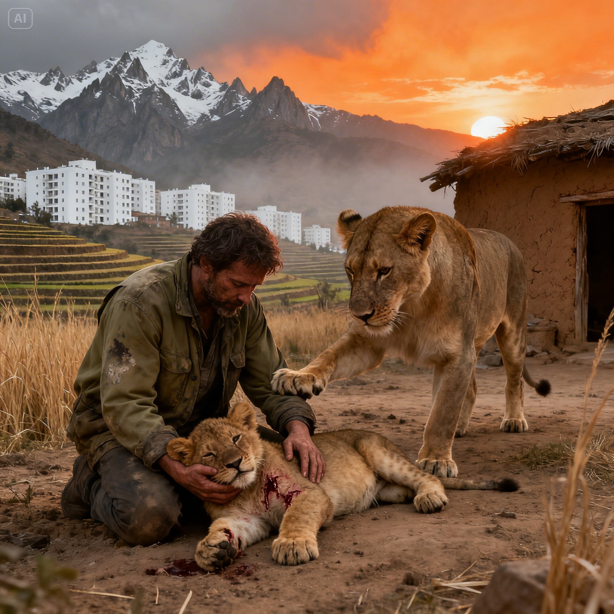 A Lioness Asks A Man For Help To Save Her Dying Cub… What The Lioness Does Will…