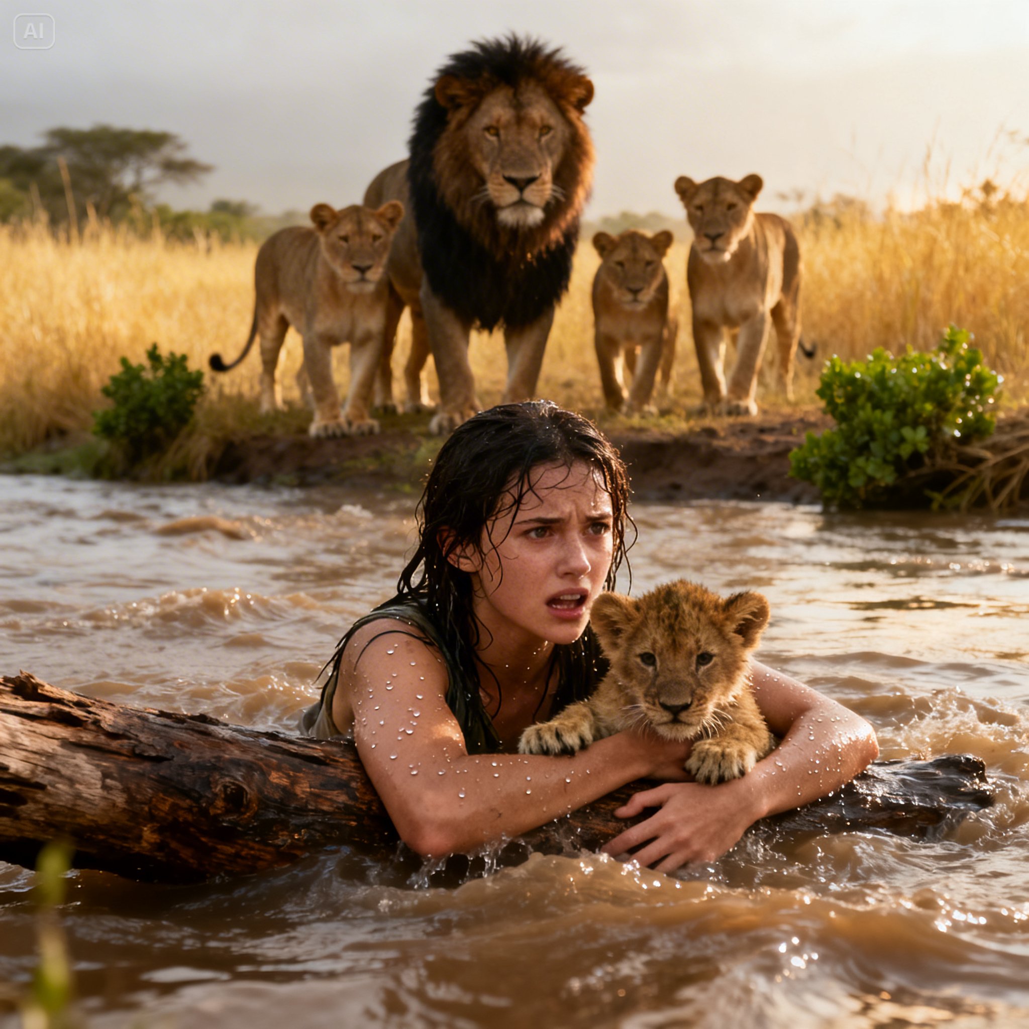 She Saved a Lion Cub and Ended Up SURROUNDED by the Pride…