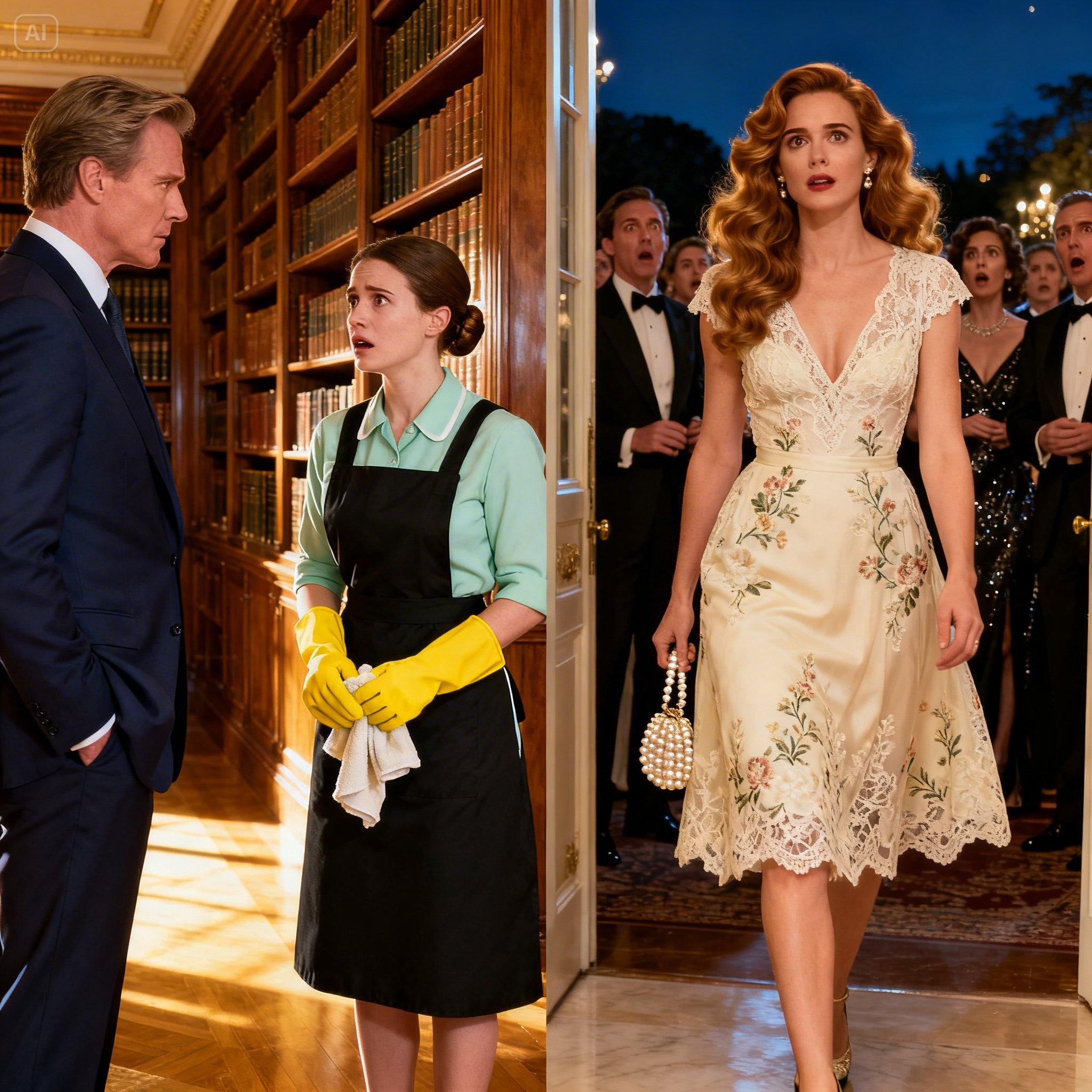 HER BOSS ASKED THE CLEANING LADY TO BE HIS WIFE AT A DINNER… AND SHE LEFT EVERYONE IN SILENCE