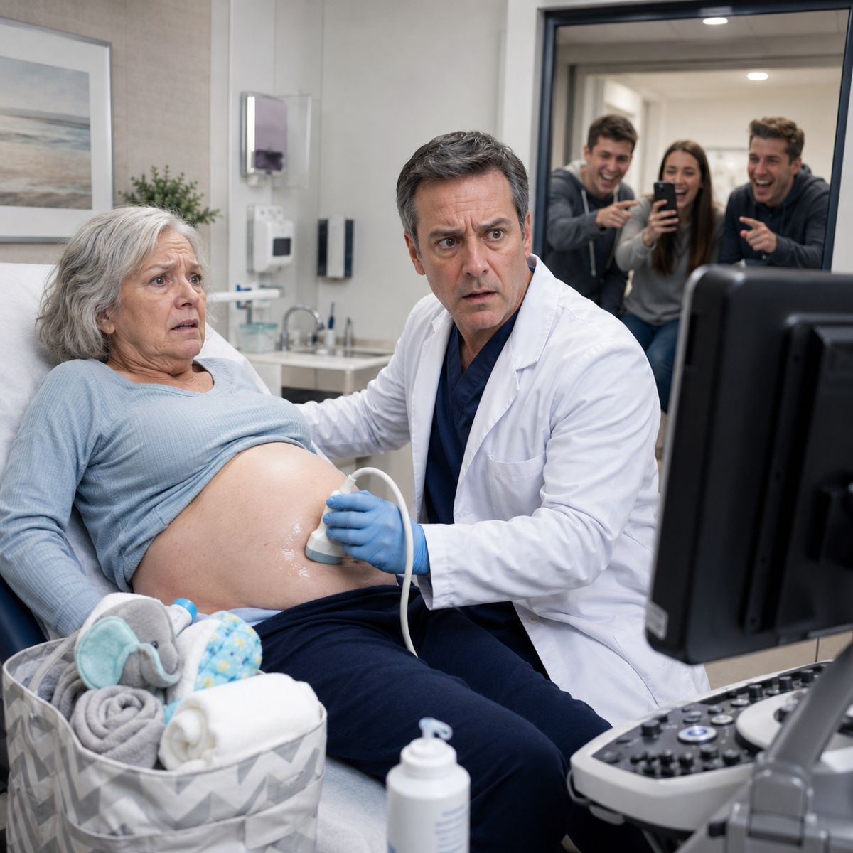 At 66, Linda arrived at the gynecologist’s office carrying a bag of diapers, swearing she was pregnant… but when the doctor saw the ultrasound, he demanded her children leave the room immediately.